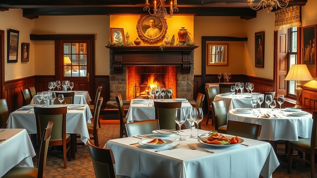 Gourmet dining room at The Peacock at Rowsley with award-winning cuisine