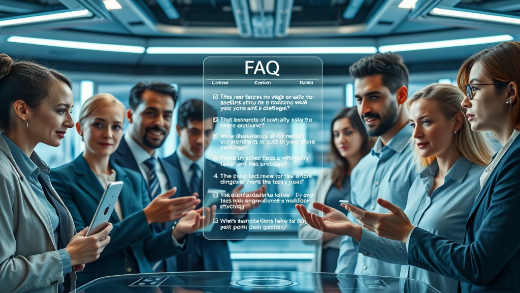 People interacting with virtual assistant answering common questions about automated meeting workflow