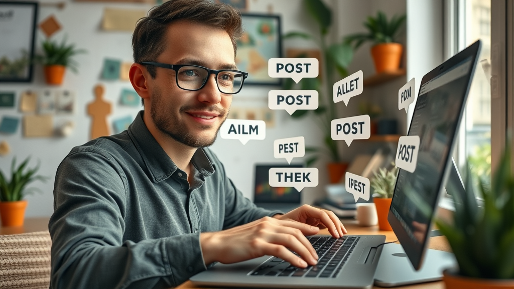 AI writing social media posts for property services business scheduling content