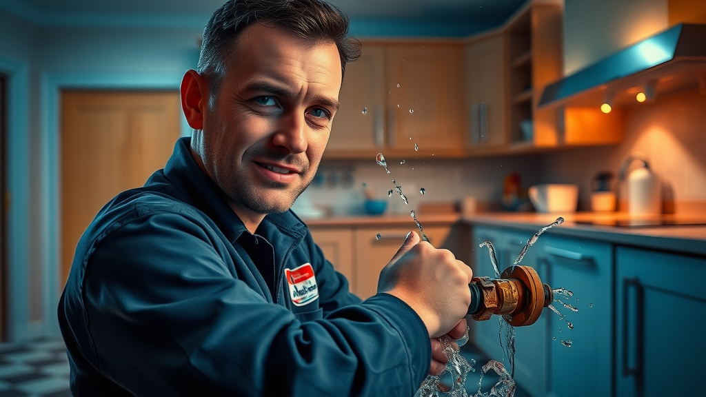 Edward Serrell Plumbing & Heating Ltd emergency plumber fixing burst pipe at night