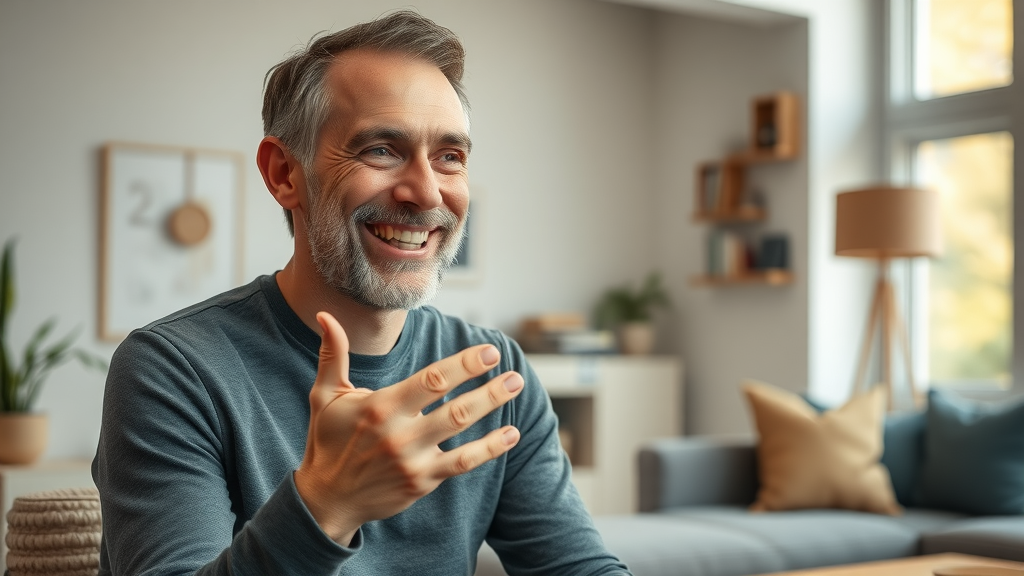 A satisfied property client giving a testimonial for a marketing video, highlighting the impact of compelling video scripts