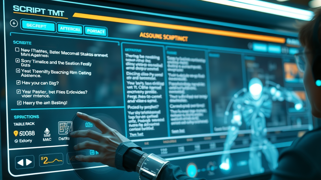 AI-powered smart video script editing panel suggesting improvements for property marketing videos