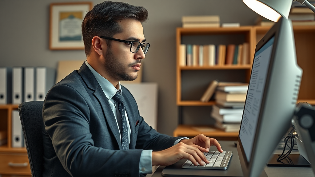 Employee drafting standard operating procedures using AI in property services