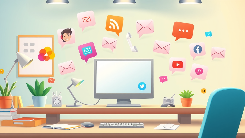 infographic showing communication channels: phone, live chat, email, social media, portals | communication channel, customer communications