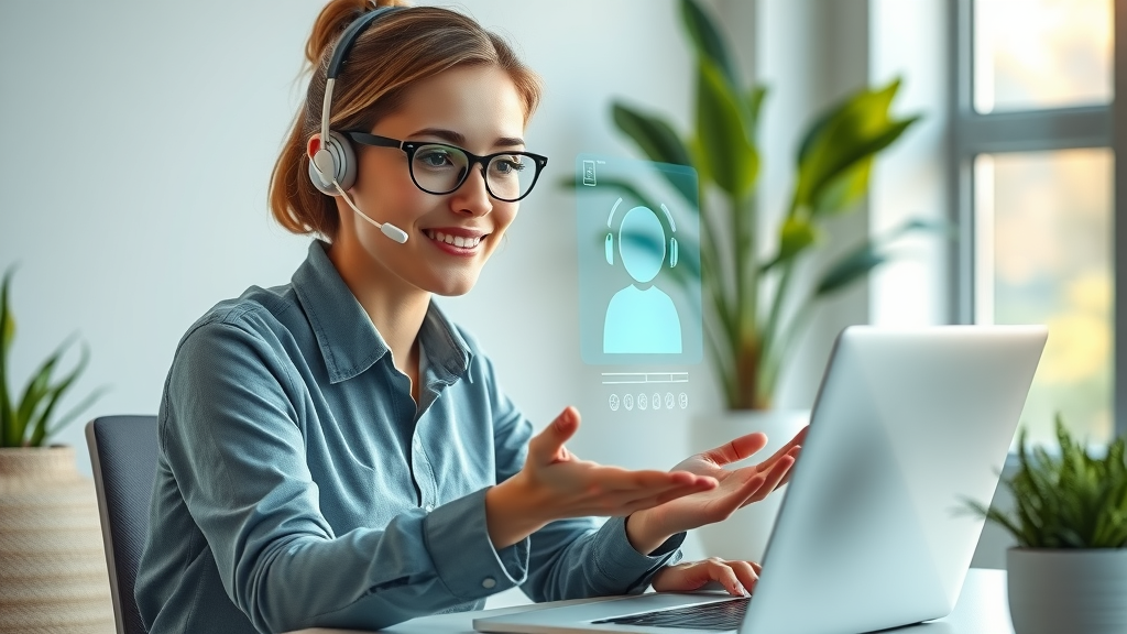 Customer service agent interacting with transparent AI assistant for enhanced agentic AI customer service