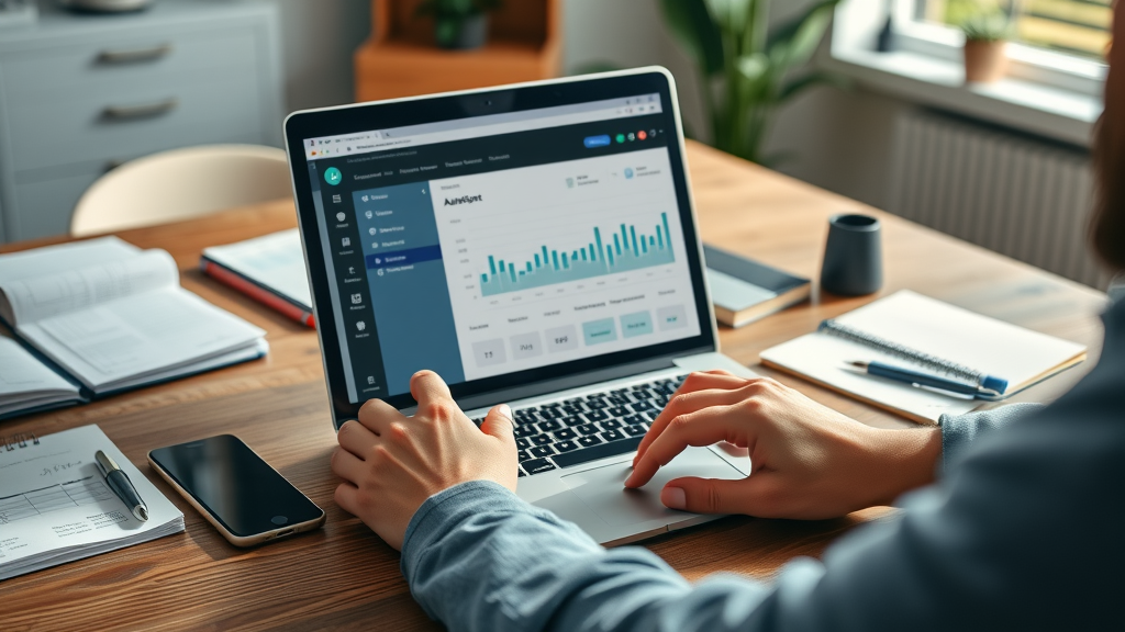 Office desk with automation dashboard showcasing agentic AI workflow for local businesses
