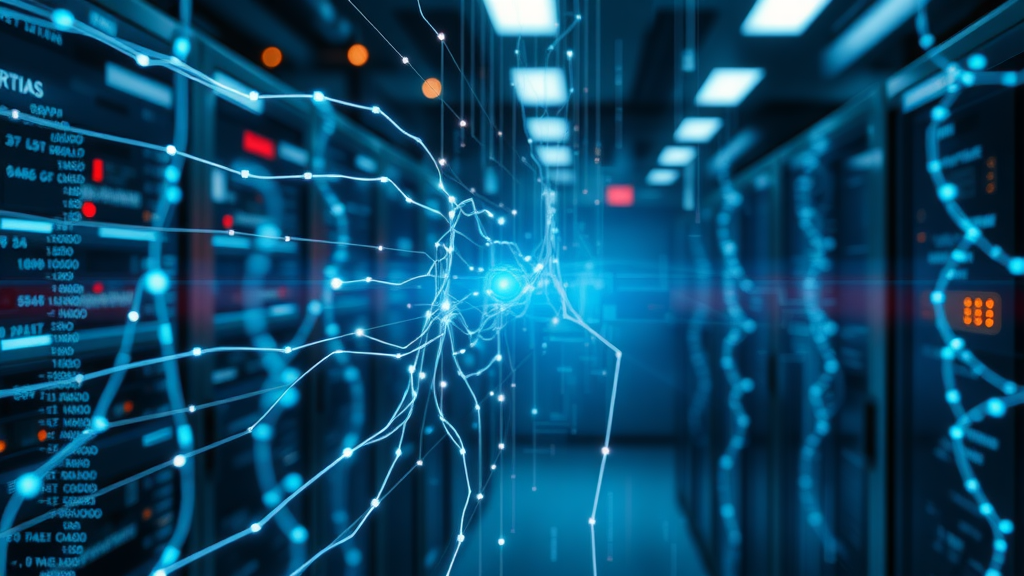 Photorealistic illustration of AI algorithms and machine learning powering agent-based AI systems