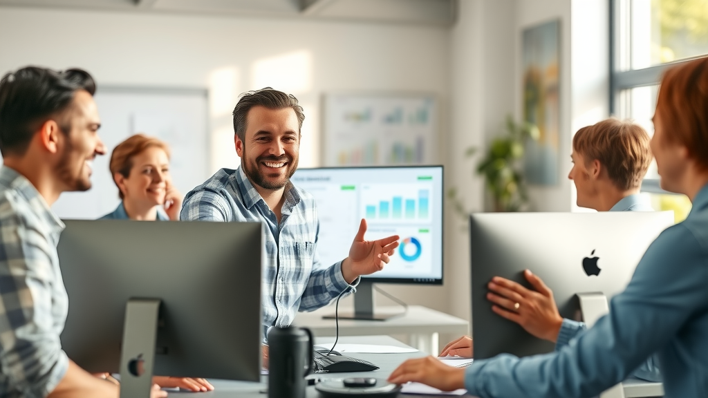 Local business manager leads staff training on best practices for machine learning agents in marketing