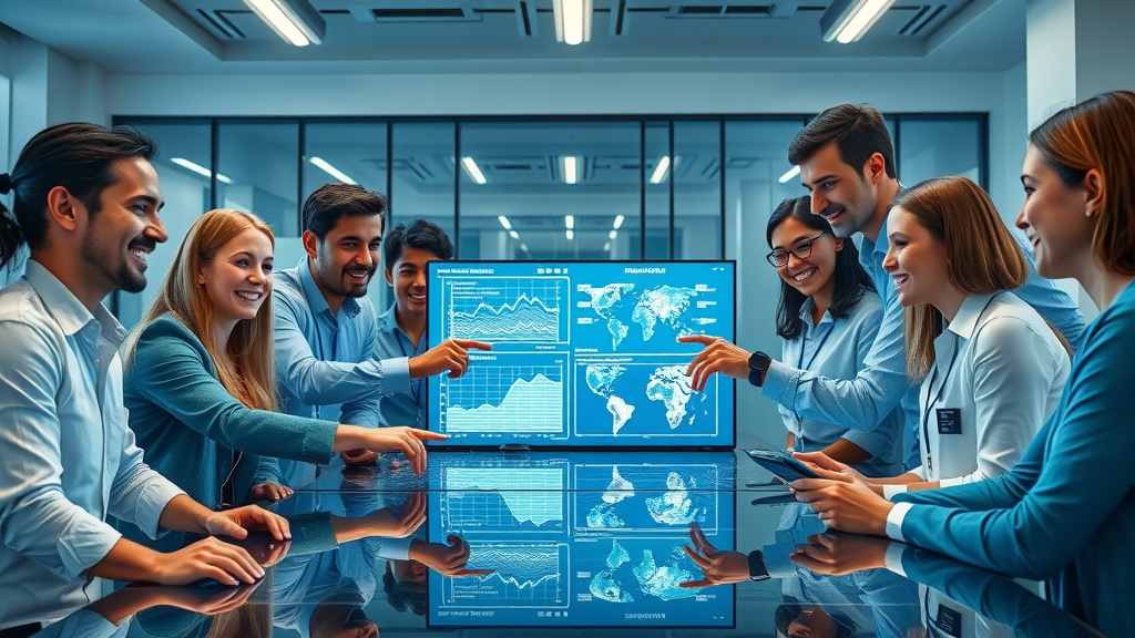 Team using AI agents and machine learning for business process automation and marketing