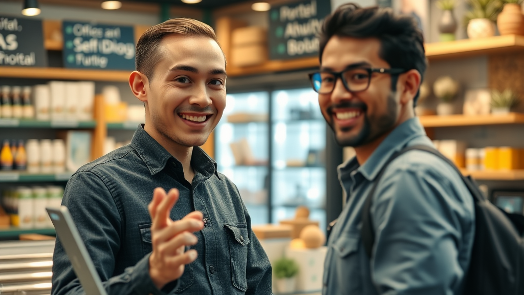 AI-powered chatbot providing 24/7 customer service to a local business; digital interface with animated support icons